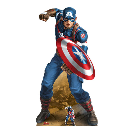 SC1531 Captain America Avengers Marvel Legend Vibranium Shield Comic Book Art Cardboard Cut Out Height 183cm