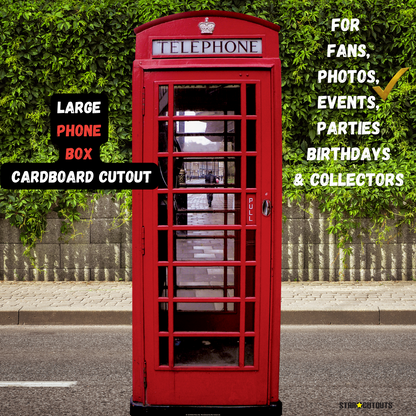 SC162 Phone Box Cardboard Cut Out Height 191cm