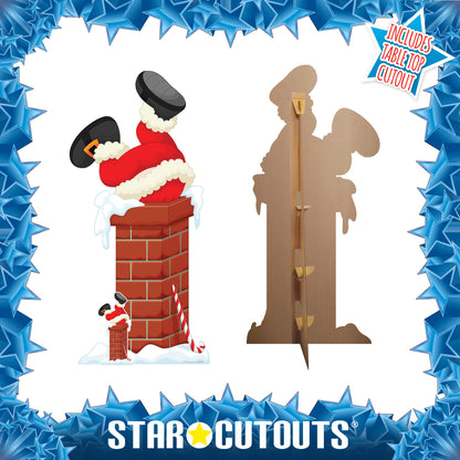 SC1651  Santa Claus Father Christmas Stuck In Chimney Cardboard Cut Out Height 195cm