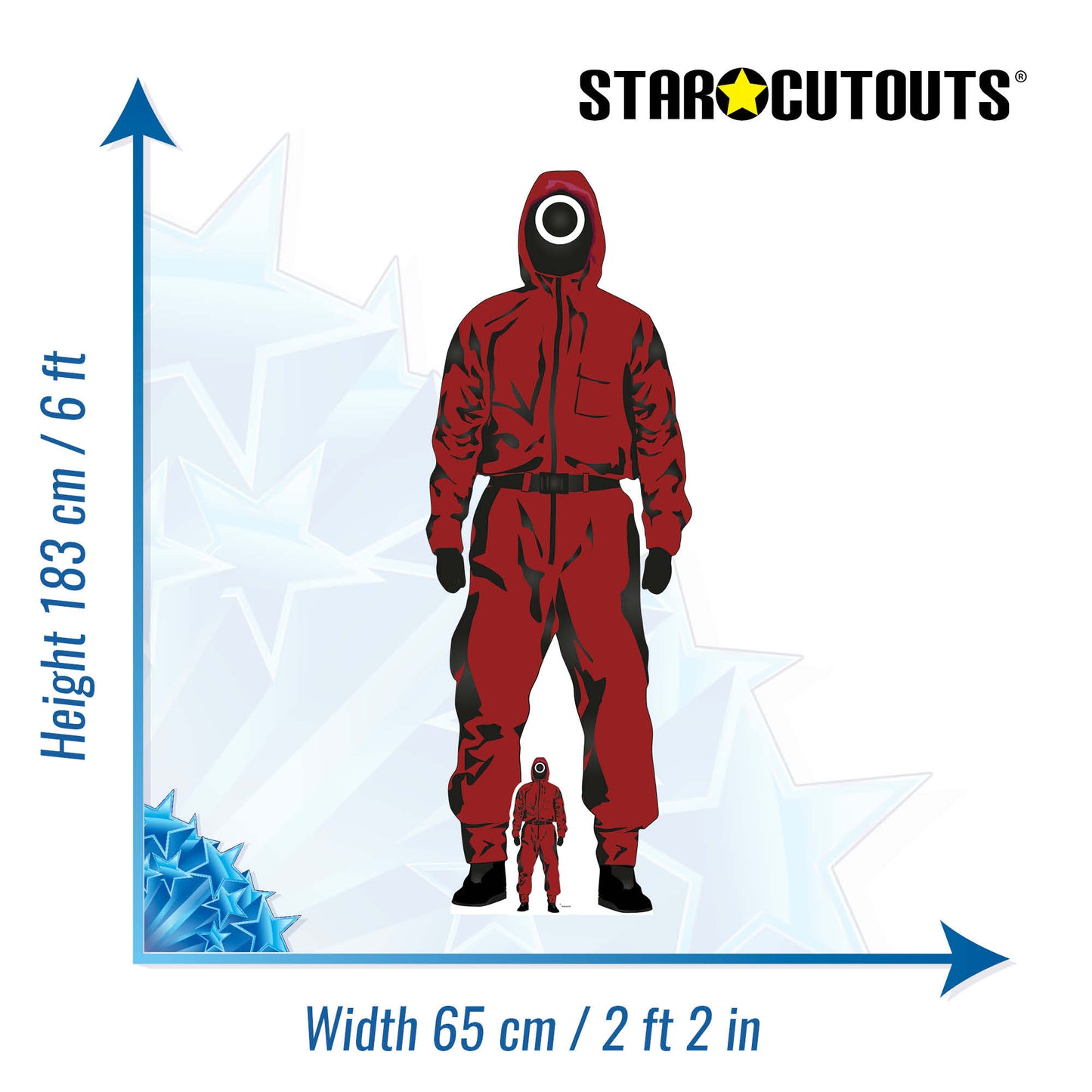 SC1678  Game Inspired Red Jumpsuit Cardboard Cut Out Height 183cm