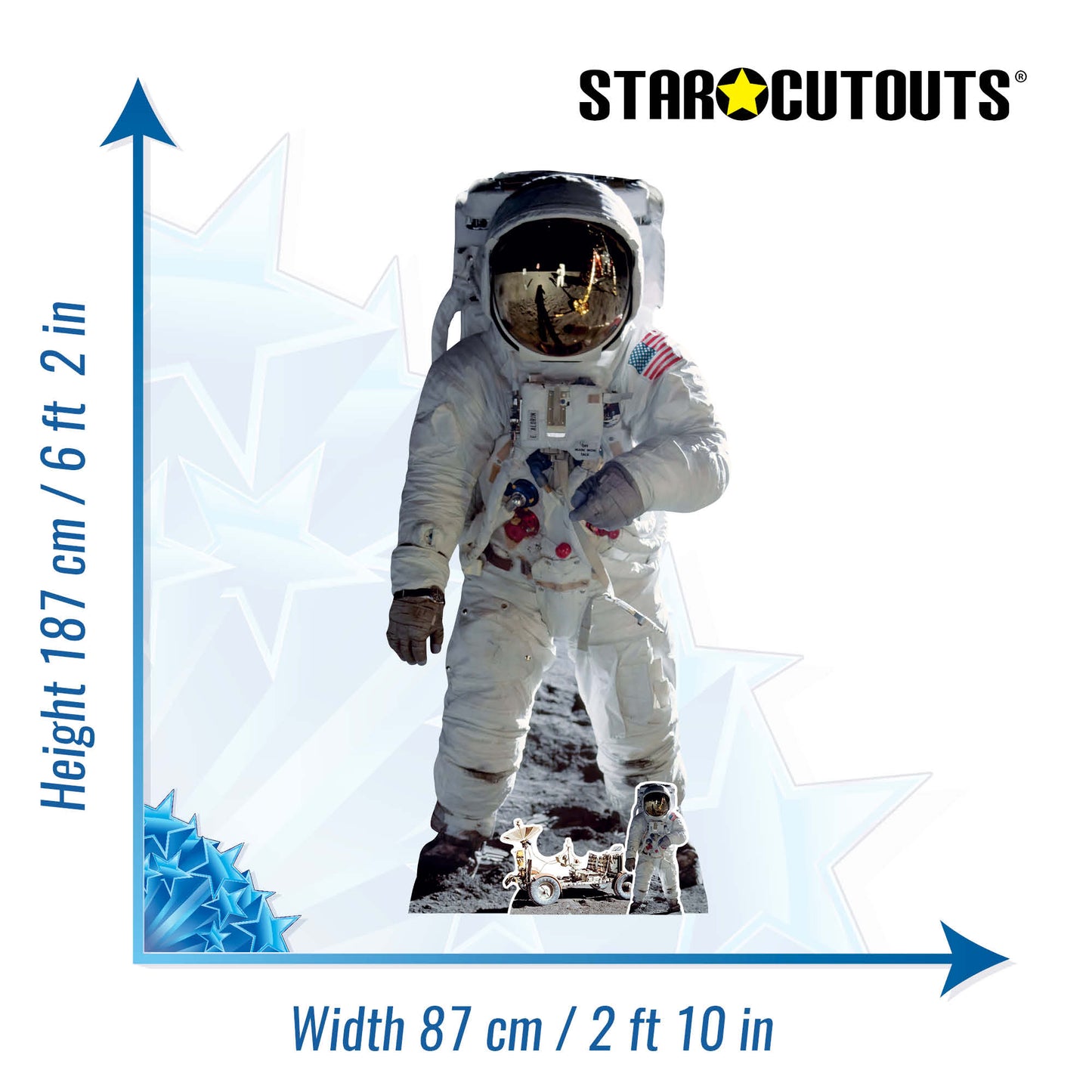 SC1695 Buzz Aldrin Astronaut Moonshot Cardboard Cut Out Height 187cm