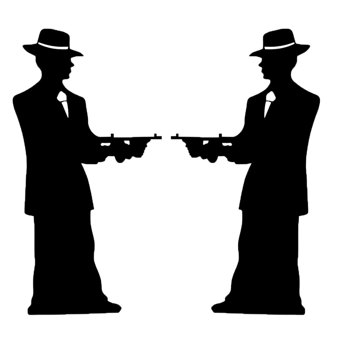 SC206 Gangster silhouette (double pack) Cardboard Cut Out Height 175cm