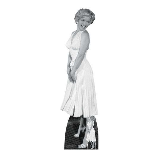 SC2383 Marilyn Monroe White Ivory Cocktail Dress Cardboard Cut Out Height 168cm