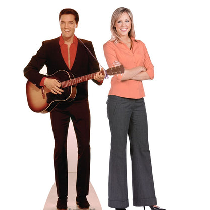 SC241 Elvis Presley Red Shirt and Guitar Cardboard Cut Out Height 180cm