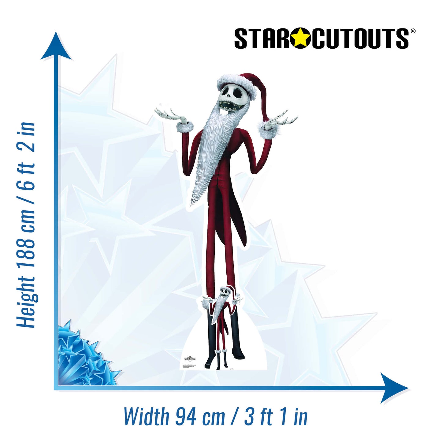 SC4033 Jack Skellington Santa Suit The Nightmare Before Christmas Cardboard Cut Out Height 188cm