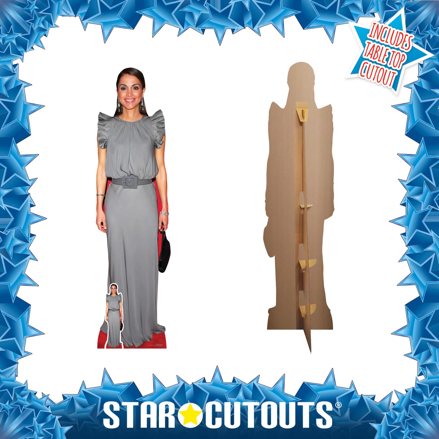 SC4034 Queen Rania of Jordan (Grey Dress) Cardboard Cut Out Height 171cm