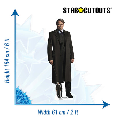 SC4057 Gellert Grindelwald Mads Mikkelsen The Secrets of Dumbledore Cardboard Cut Out Height 184cm