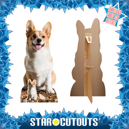 SC4064 Cute Corgi Dog Cardboard Cut Out Height 76cm