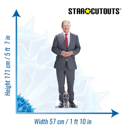 SC4075 Olaf Scholz German Chancellor Cardboard Cut Out Height 171cm