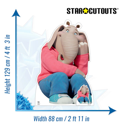 SC4084 Meena Elephant Cardboard Cut Out Height 129cm