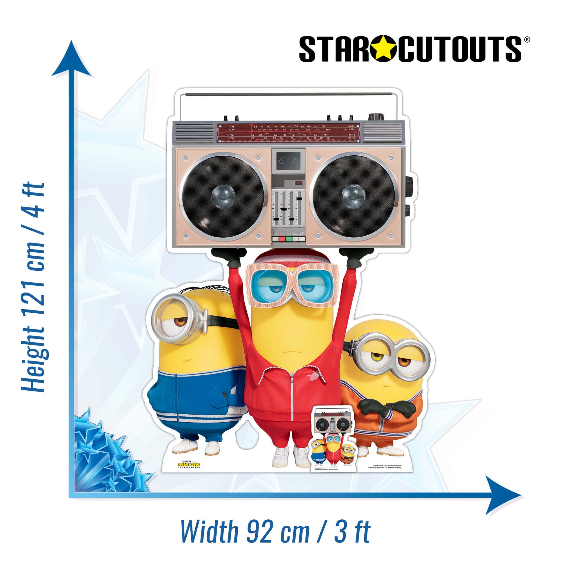 SC4092 Minions 2 Boombox Group Cardboard Cut Out Height 121cm - Star Cutouts