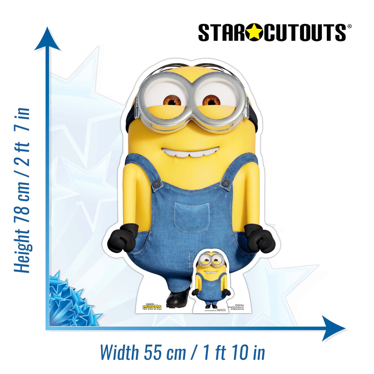 SC4093 Dave Excited Minions 2 Cardboard Cut Out Height 78cm