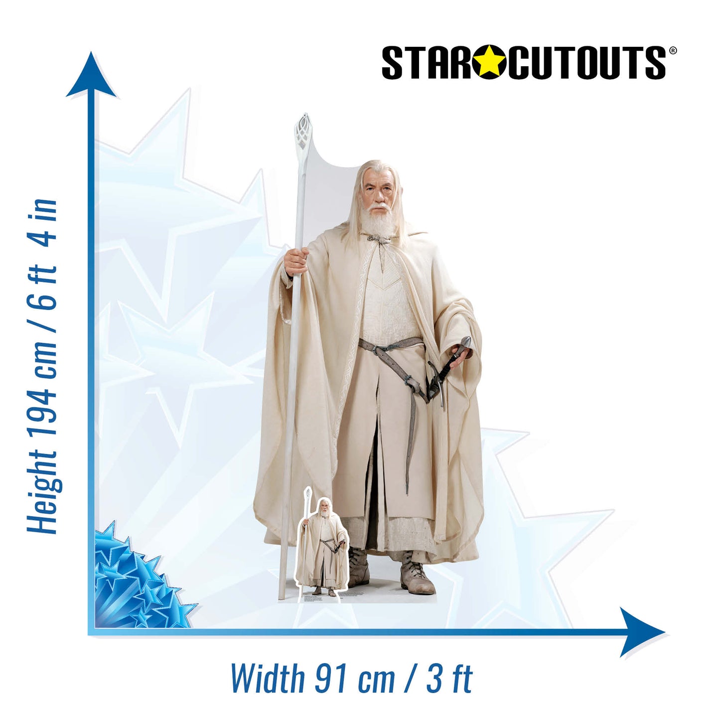 SC4132 Gandalf the White The Lord of the Rings Cardboard Cut Out Height 194cm