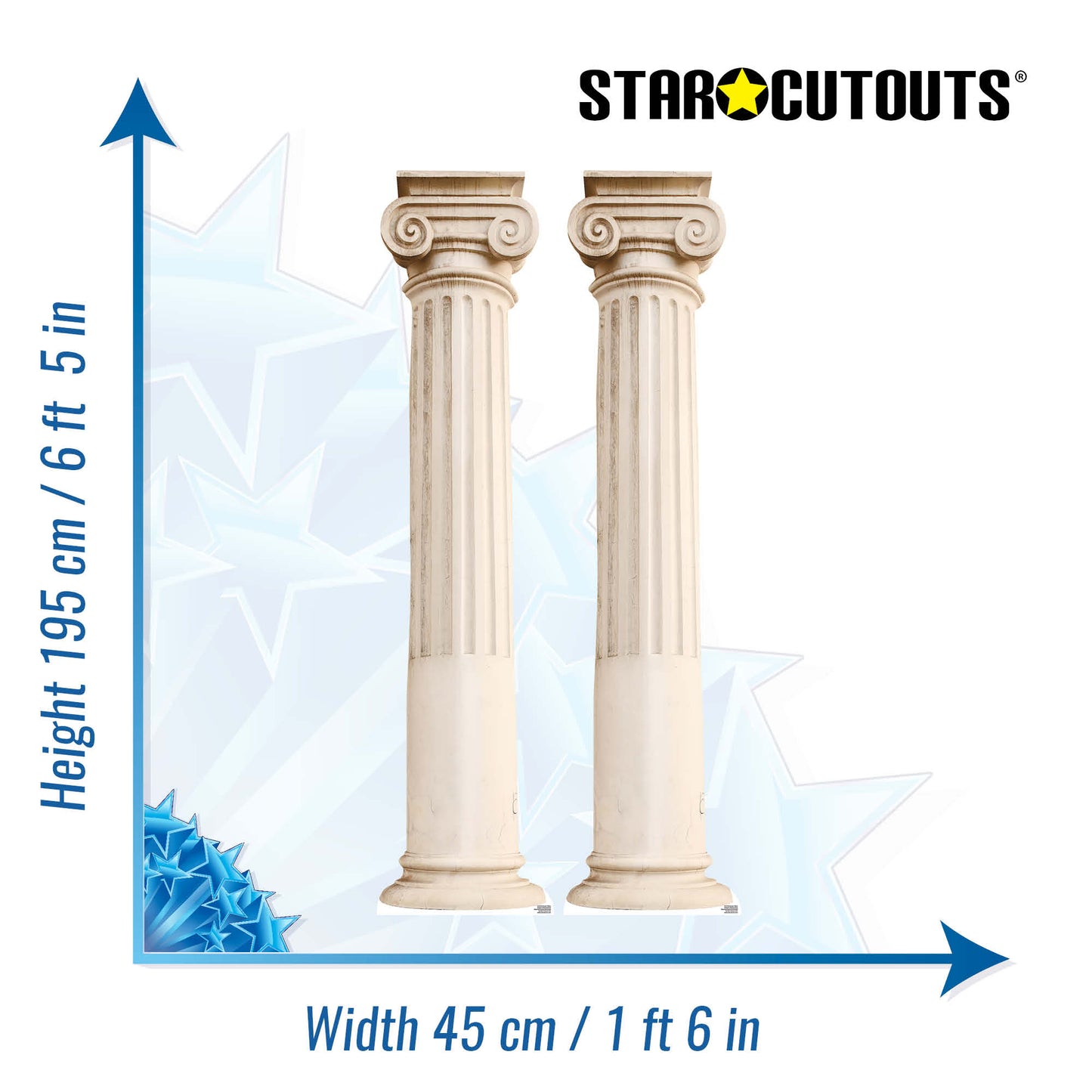 SC4150 Two Roman Pillars Cardboard Cut Out Height 195cm