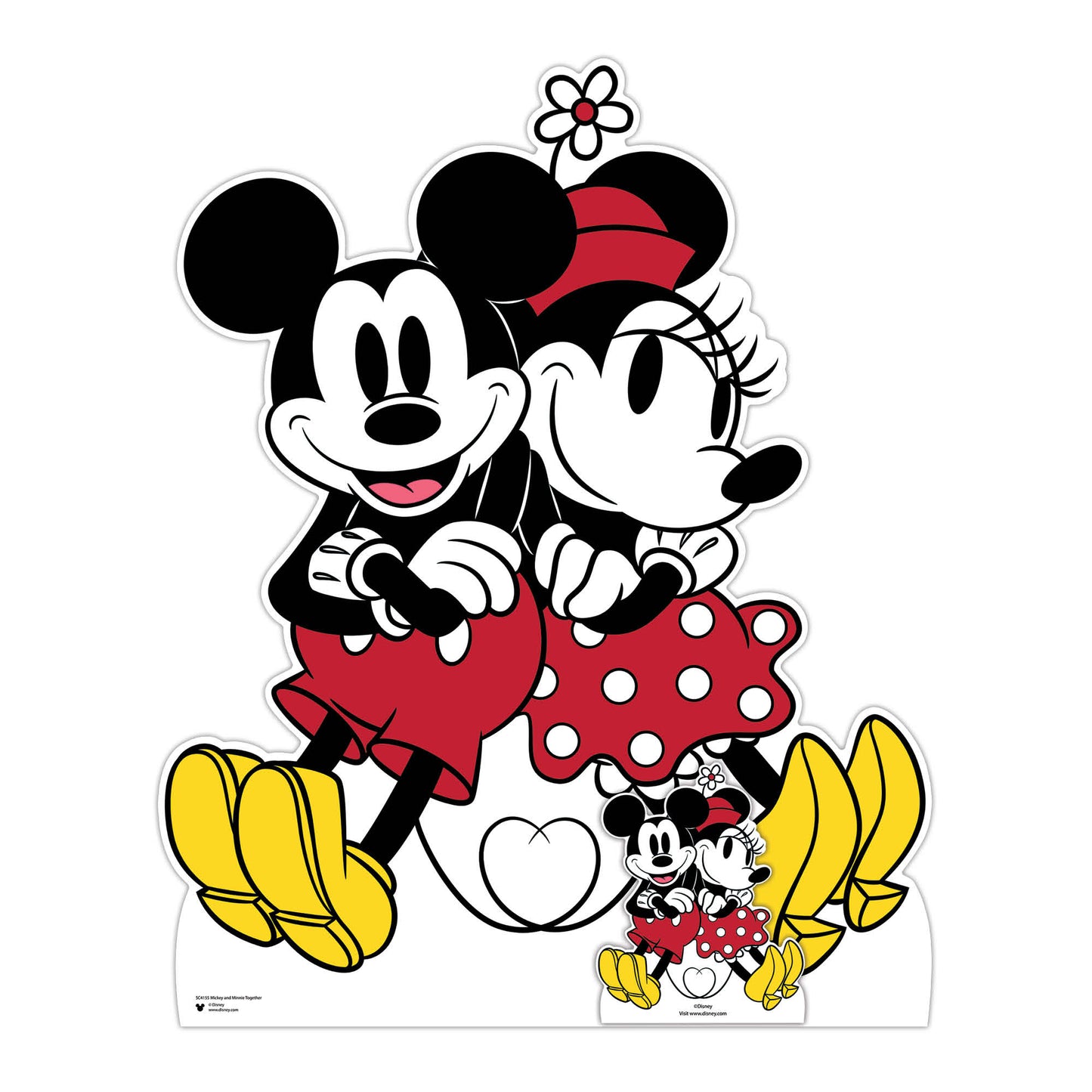 SC4155 Mickey & Minnie Cute Couple Together Cardboard Cut Out Height 118cm