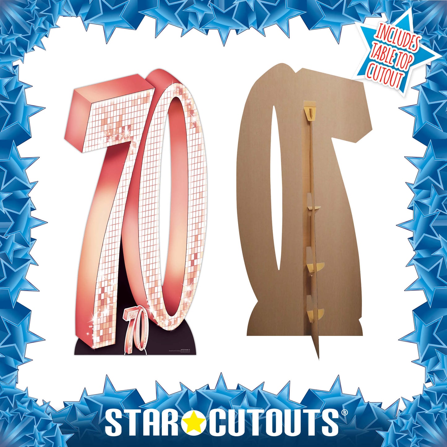 SC4176 Rose Gold Number 70 Seventy Cardboard Cut Out Height 182cm