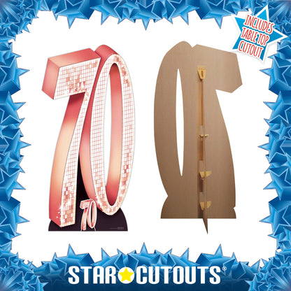 SC4176 Rose Gold Number 70 Seventy Cardboard Cut Out Height 182cm