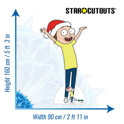 SC4179 Morty Smith Happy Christmas Rick and Morty Cardboard Cut Out Height 160cm