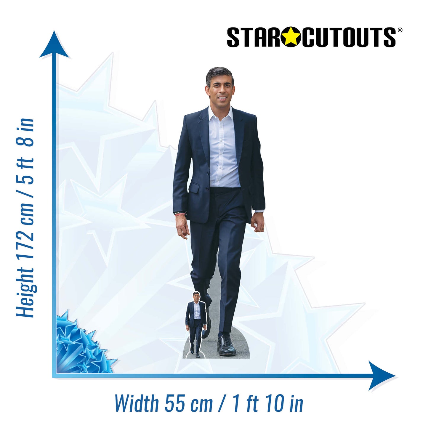 SC4186 Rishi Sunak Conservative Prime Minister Cardboard Cut Out Height 172cm