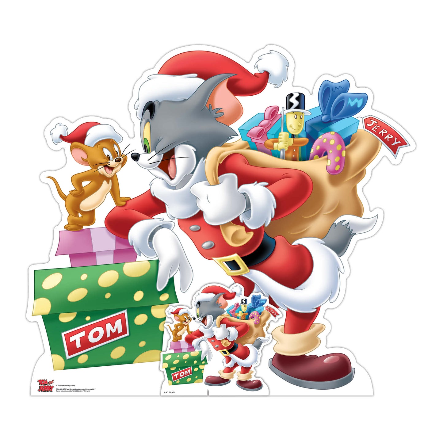 SC4193 Tom and Jerry Merry Christmas Cardboard Cut Out Height 81cm