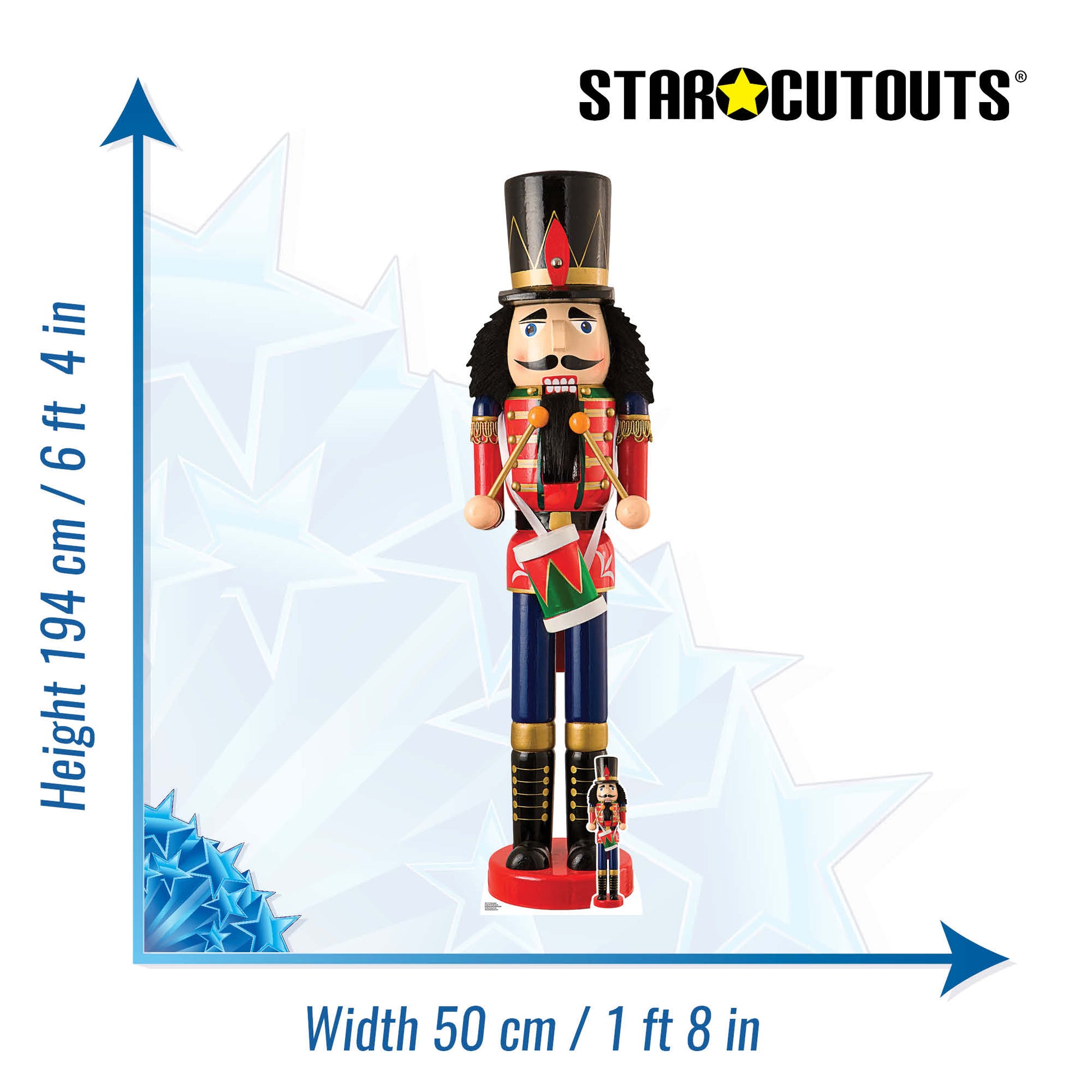 SC4197 Christmas Nutcracker Doll Cardboard Cut Out Height 194cm - Star Cutouts