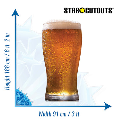 SC4209 Fresh Pint of Beer Cardboard Cut Out Height 188cm