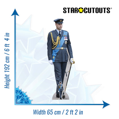 SC4213 Prince William RAF Uniform Cardboard Cut Out Height 192cm