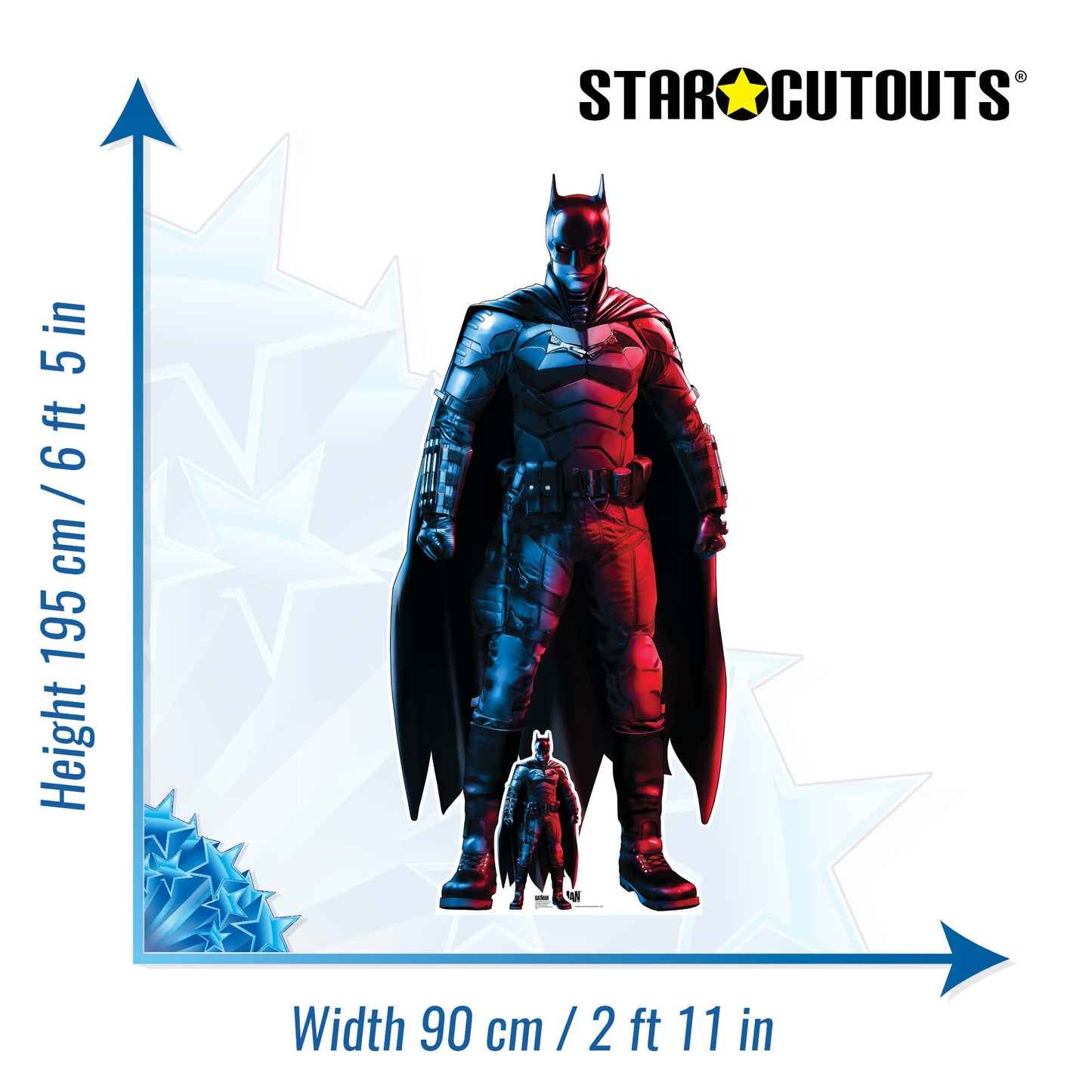 SC4215 Batman Red Blue Robert Pattinson Greatest Superhero Life-size Cardboard Cut Out Height 195cm