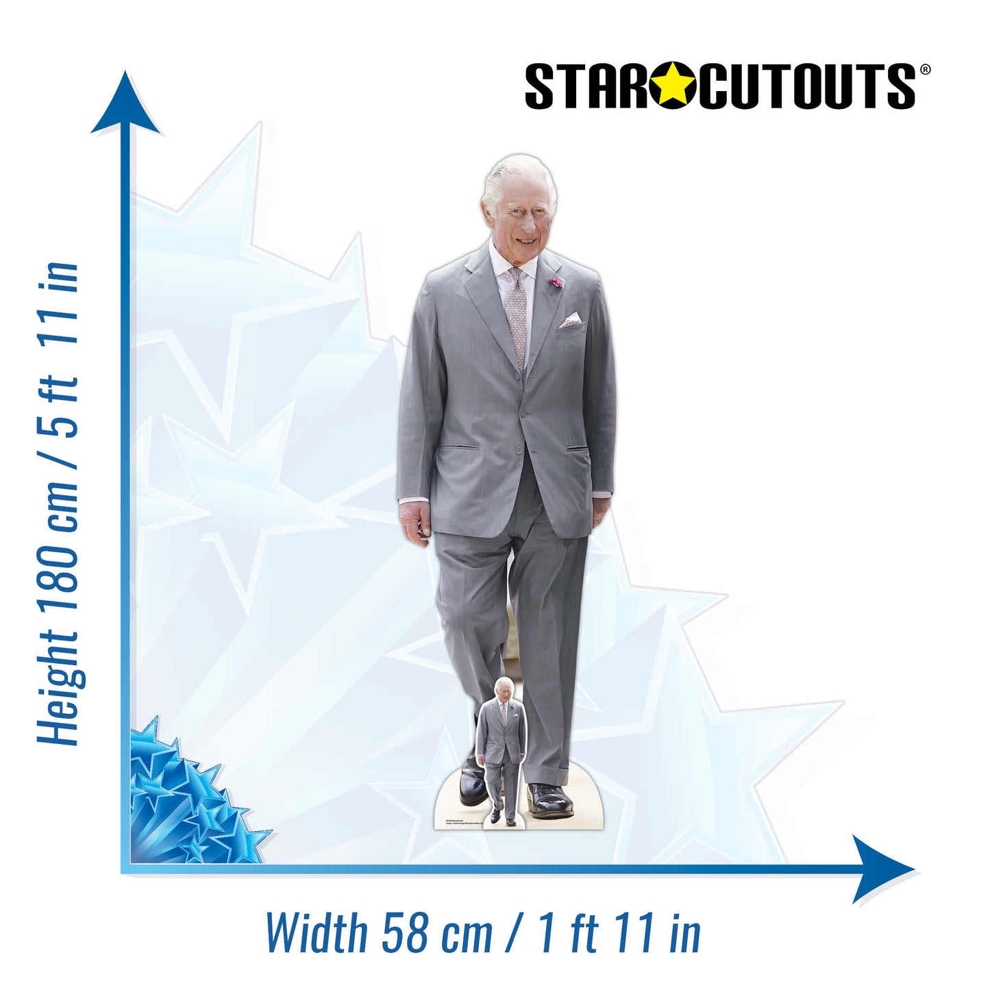 SC4223 King Charles Cardboard Cut Out Height 180cm
