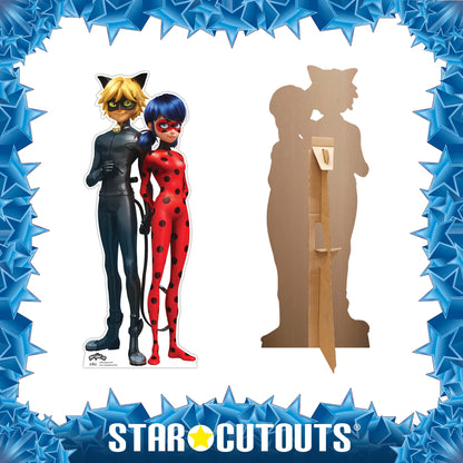 SC4224 Ladybug and Cat Noir Star Mini Cardboard Cut Out Height 95cm