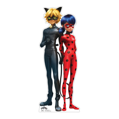SC4224 Ladybug and Cat Noir Star Mini Cardboard Cut Out Height 95cm