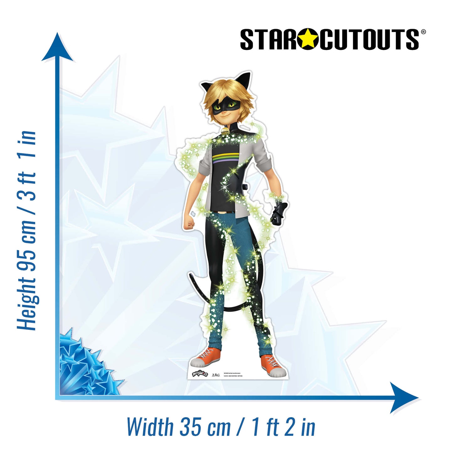 SC4228 Cat Noir Transformation Star Mini Cardboard Cut Out Height 95cm