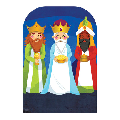 SC4230 Three Kings Christmas Child Stand In Cardboard Cut Out Height 131cm - Star Cutouts