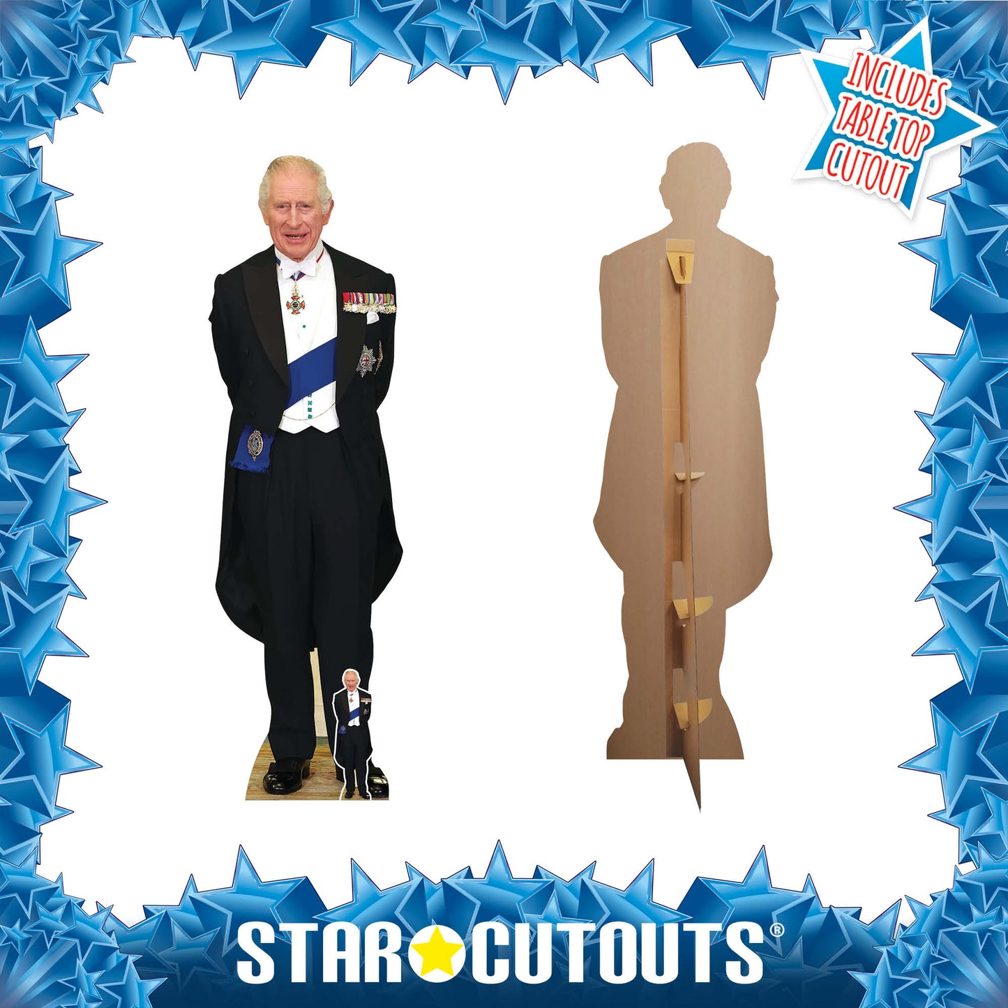 SC4231 King Charles with Medals Cardboard Cut Out Height 181cm