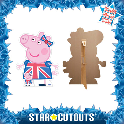 SC4241 Peppa Pig Union Jack Cardboard Cut Out Height 90cm
