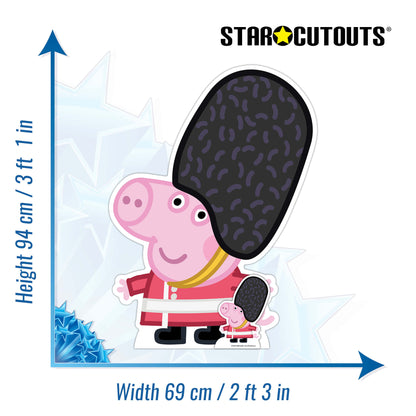 SC4242 George Pig Palace Guard Cardboard Cut Out Height 94cm