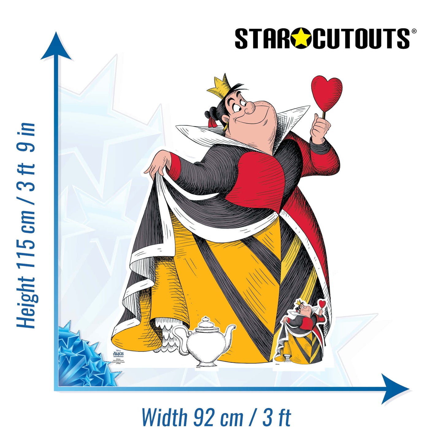 SC4247 Vintage Alice in Wonderland Queen of Hearts Star Mini Cardboard Cut Out Height 115cm - Star Cutouts