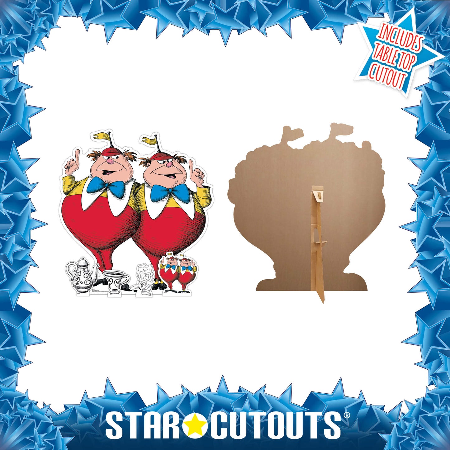 SC4248 Vintage Alice in Wonderland Tweedles Star Mini Cardboard Cut Out Height 99cm - Star Cutouts