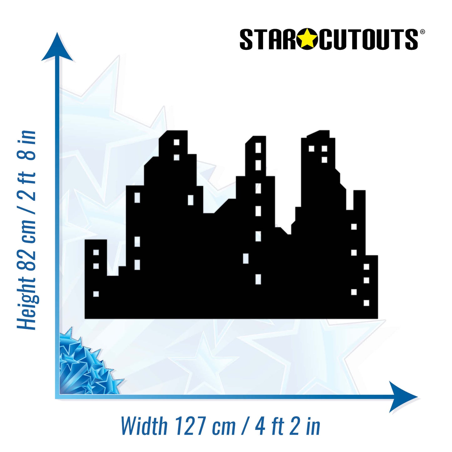 SC4250 City Skyline Silhouette Cardboard Cut Out Height 82cm