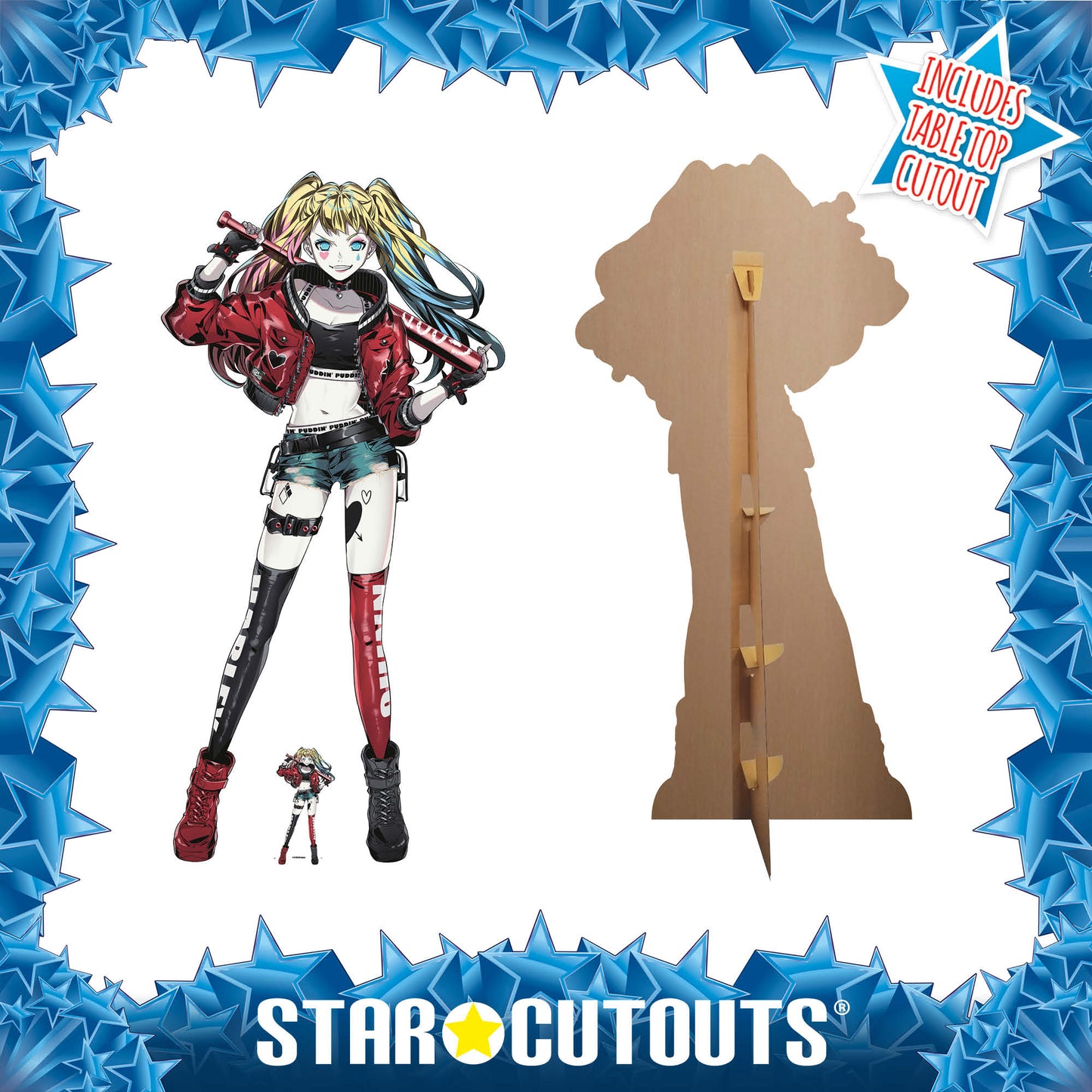 SC4256 Harley Quinn Anime Style Cardboard Cut Out Height 176cm