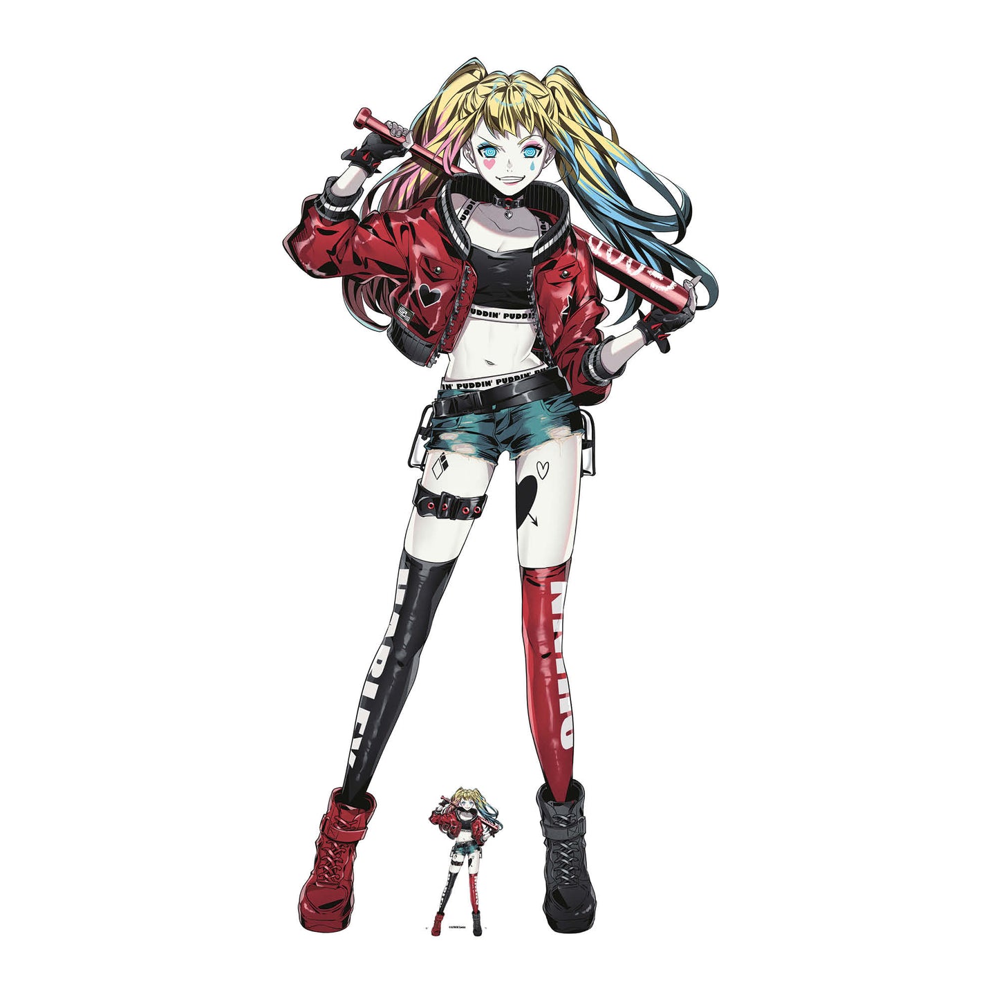 SC4256 Harley Quinn Anime Style Cardboard Cut Out Height 176cm