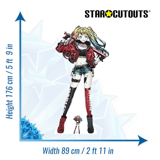 SC4256 Harley Quinn Anime Style Cardboard Cut Out Height 176cm