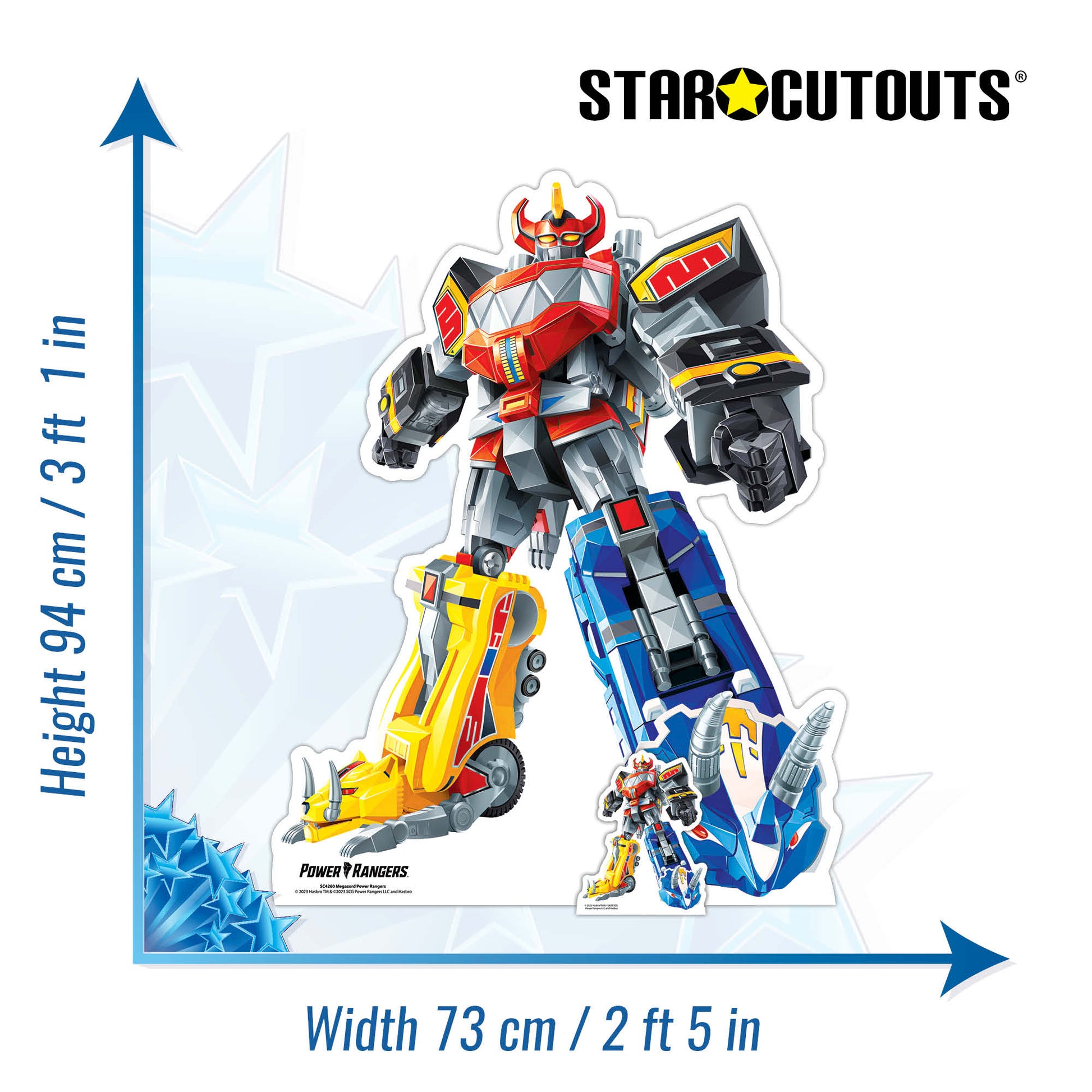 Power Rangers Blue Power Ranger Star Mini Cardboard Cutout 95cm Power ...