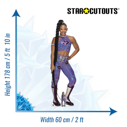 SC4266 Bianca Belair Purple Outfit WWE Cardboard Cut Out Height 178cm