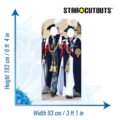 SC4270 King Charles and Camilla - Order of the Garter Stand In Cardboard Cut Out Height 193cm