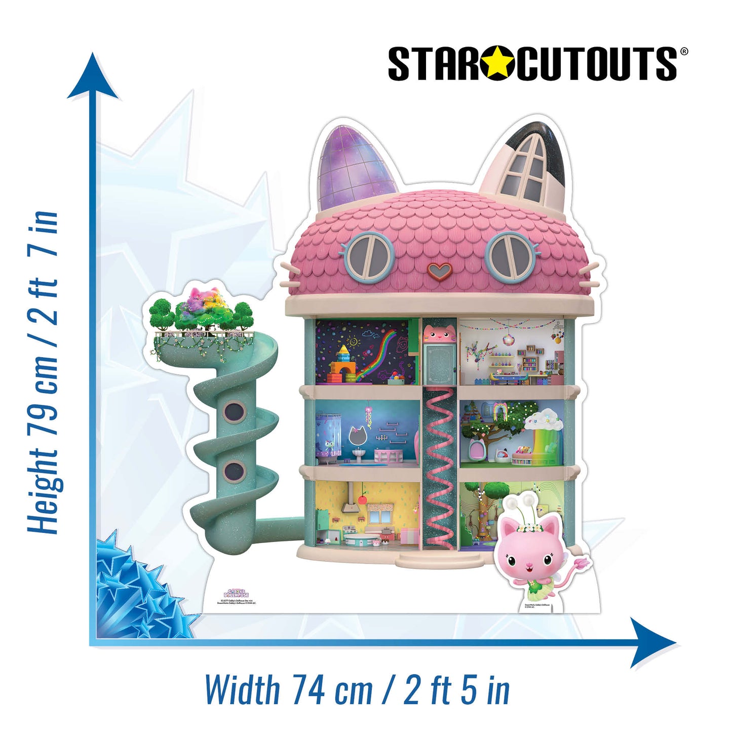 SC4277 Gabby's Dollhouse Star Mini Cardboard Cut Out Height 79cm