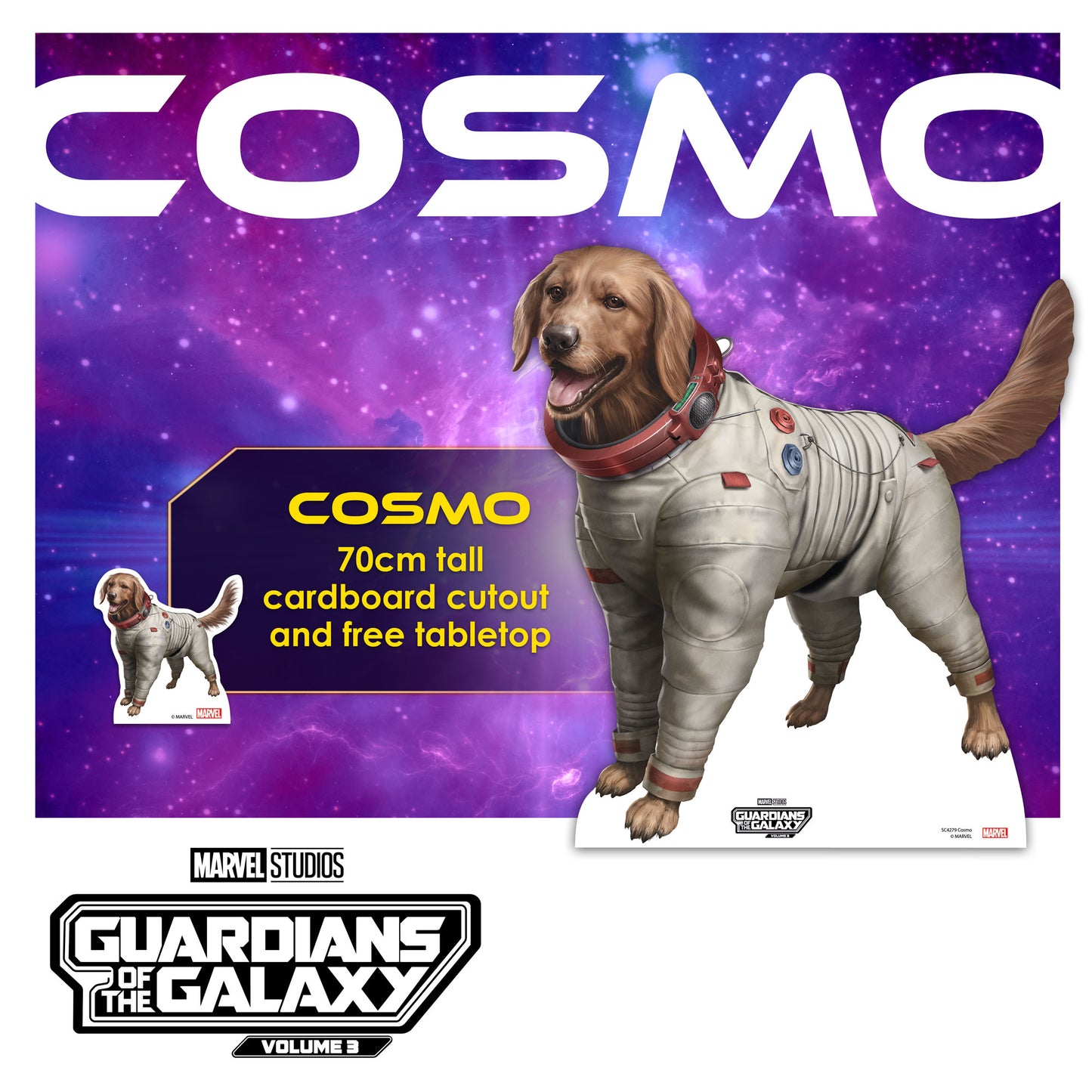 SC4279 Cosmo the Space Dog Guardians of the Galaxy Three Marvel Lifesize Cardboard Cut Out With Mini Height 70cm