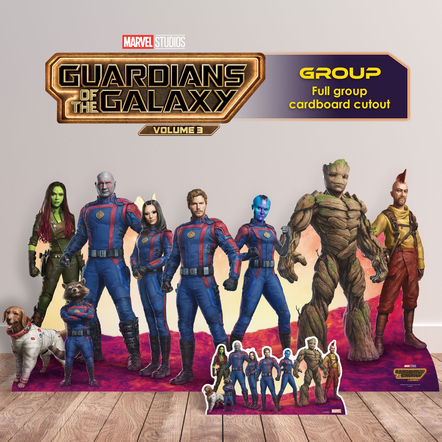 SC4280 Guardians Group Guardians of the Galaxy Three Marvel Cardboard Cut Out With Mini Height 92cm