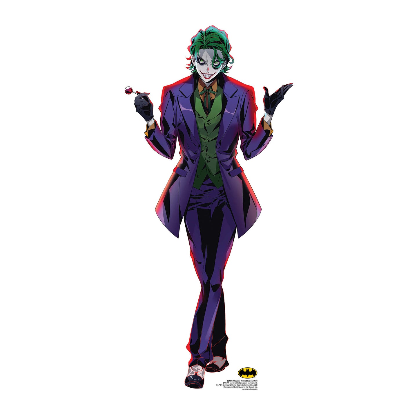 SC4306 The Joker Anime Style Star Mini Cardboard Cut Out Height 92cm