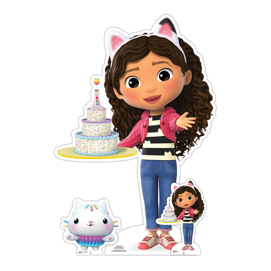 SC4316 Gabby with Cake Gabby's Dollhouse Star Mini Cardboard Cut Out Height 95cm